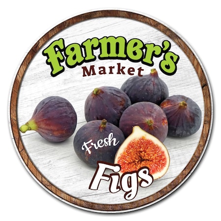 Farmers Market Figs Circle Corrugated Plastic Sign